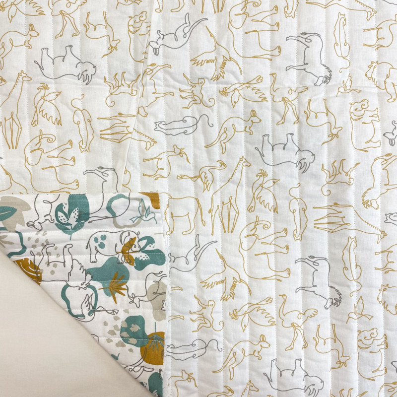 Printed Quilted Cotton SAMON 1B / MASSOA 1B Camel / White